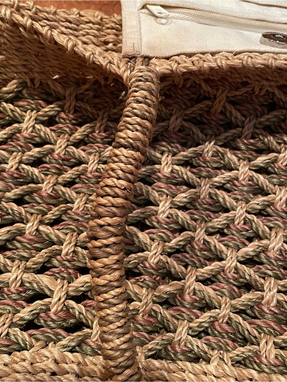 Nine West Natural Brown Woven Seagrass Tote - Picture 6 of 15